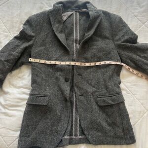 Zara Man Black and White Houndstooth Jacket